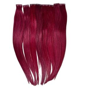 Burgundy Red 99J Remy Human Hair 20 Inch Tape In Hair Extension Bundle